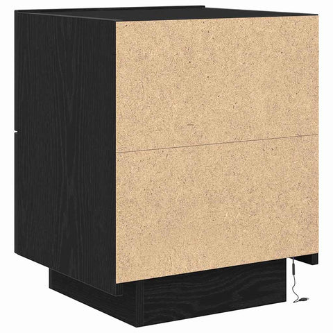 vidaXL Bedside Cabinet with Drawer 2 pcs Black Oak 45 x 40 x 55 cm