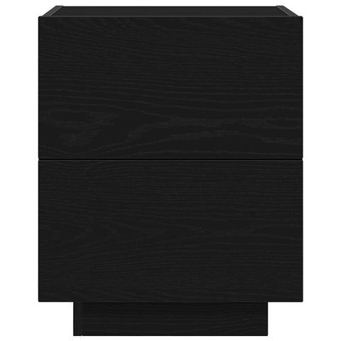 vidaXL Bedside Cabinet with Drawer 2 pcs Black Oak 45 x 40 x 55 cm