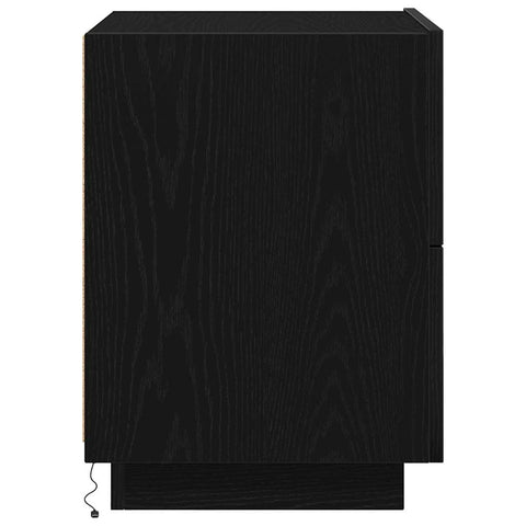 vidaXL Bedside Cabinet with Drawer 2 pcs Black Oak 45 x 40 x 55 cm
