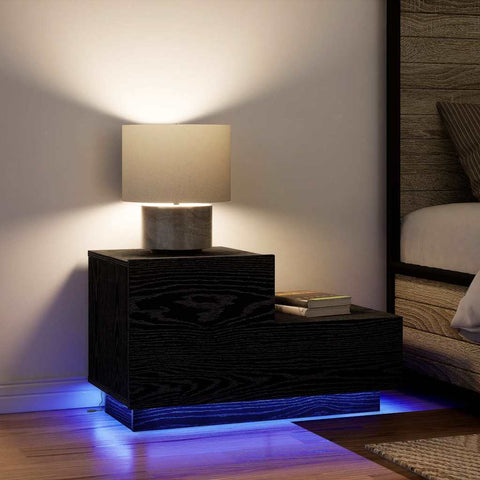 vidaXL Bedside Cabinet Black oak 70 x 36 x 40.5 cm Engineered wood