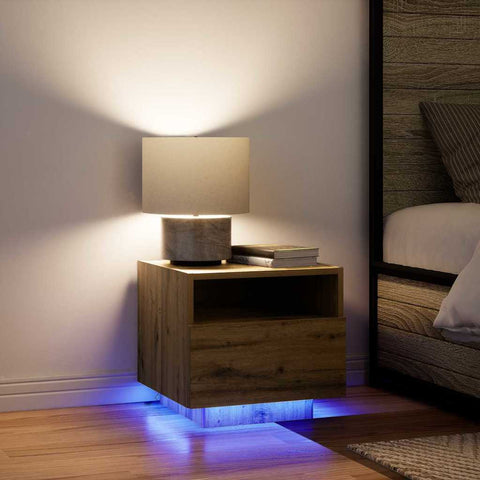 vidaXL Bedside Cabinet Artisan oak 40 x 39 x 37 cm Engineered wood