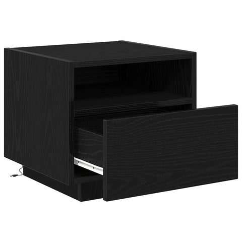 vidaXL Bedside Cabinet 2 pcs Black oak 40 x 39 x 37 cm Engineered wood