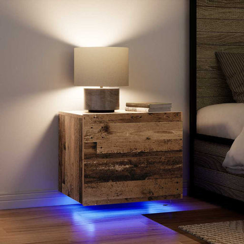 vidaXL Wall-mounted Bedside Cabinet Old wood 50 x 39 x 41 cm
