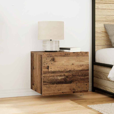 vidaXL Wall-mounted Bedside Cabinet Old wood 50 x 39 x 41 cm