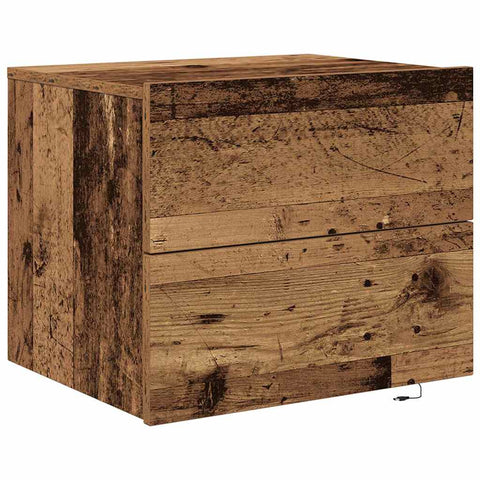vidaXL Wall-mounted Bedside Cabinet Old wood 50 x 39 x 41 cm