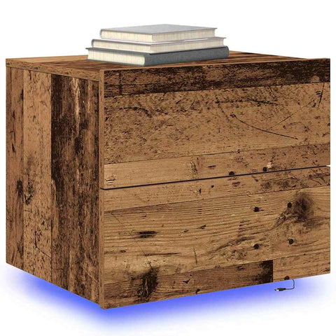 vidaXL Wall-mounted Bedside Cabinet Old wood 50 x 39 x 41 cm