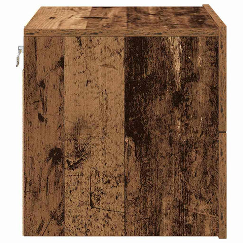 vidaXL Wall-mounted Bedside Cabinet Old wood 50 x 39 x 41 cm