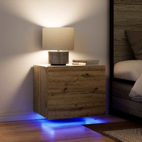 vidaXL Wall-mounted Bedside Cabinet Artisan oak 50 x 39 x 41 cm