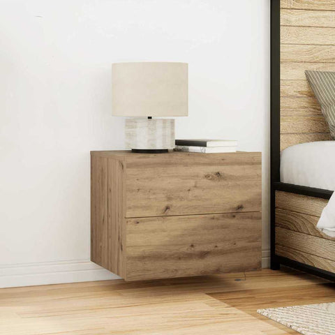 vidaXL Wall-mounted Bedside Cabinet 2 pcs Artisan oak 50 x 39 x 41 cm