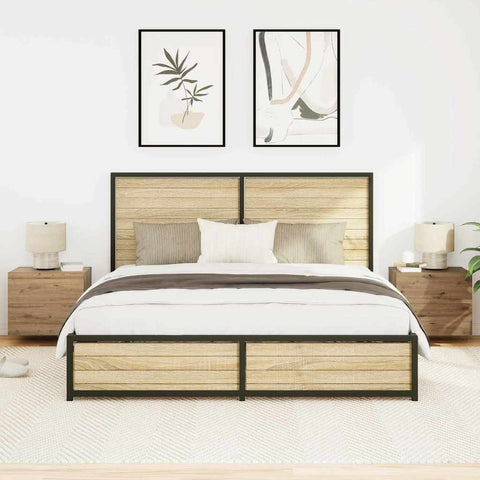 vidaXL Wall-mounted Bedside Cabinet 2 pcs Artisan oak 50 x 39 x 41 cm