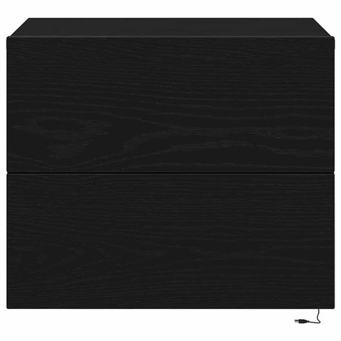 vidaXL Wall-mounted Bedside Cabinet 2 pcs Black oak 50 x 39 x 41 cm