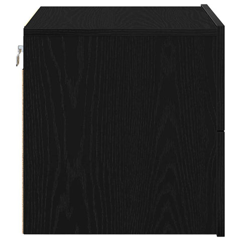 vidaXL Wall-mounted Bedside Cabinet 2 pcs Black oak 50 x 39 x 41 cm