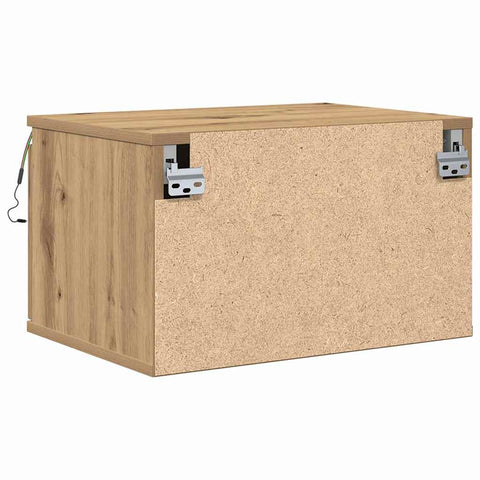 vidaXL Bedside Cabinets with LED Lights 2 pcs Wall-Mounted Artisan Oak