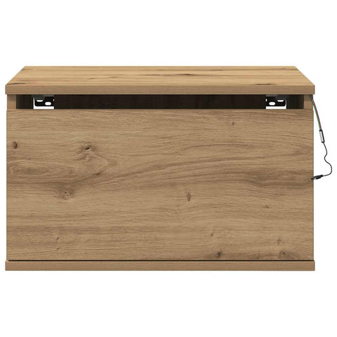 vidaXL Bedside Cabinets with LED Lights 2 pcs Wall-Mounted Artisan Oak