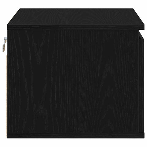 vidaXL Wall-mounted Bedside Cabinet with Black Oak 50 x 36 x 30 cm