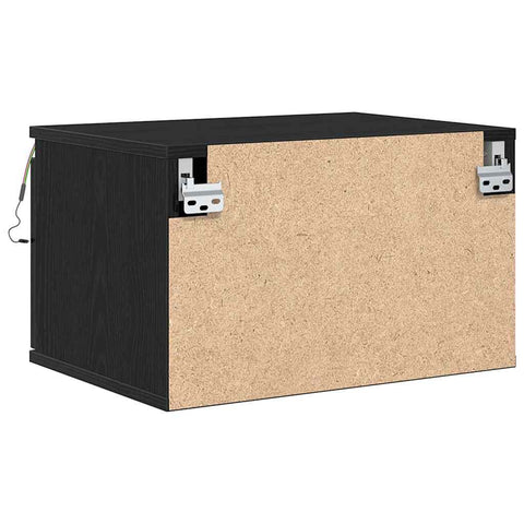 vidaXL Wall-mounted Bedside Cabinet 2 pcs Black Oak 50 x 36 x 30 cm