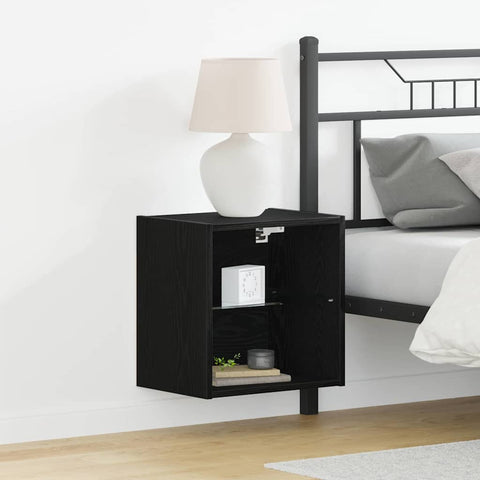 vidaXL Floating Shelf 2 pcs Black Oak 40x28,5x40 cm Engineered Wood