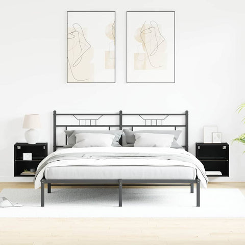 vidaXL Floating Shelf 2 pcs Black Oak 40x28,5x40 cm Engineered Wood