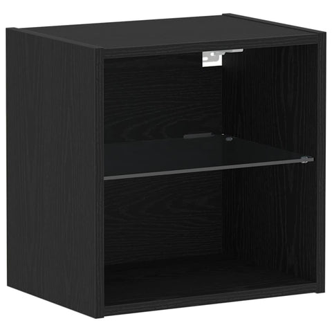 vidaXL Floating Shelf 2 pcs Black Oak 40x28,5x40 cm Engineered Wood