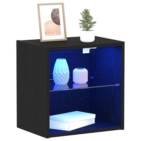 vidaXL Floating Shelf 2 pcs Black Oak 40x28,5x40 cm Engineered Wood