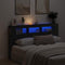 vidaXL LED Headboard Black oak 180 x 18.5 x 103.5 cm Engineered wood