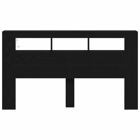 vidaXL LED Headboard Black oak 180 x 18.5 x 103.5 cm Engineered wood