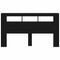 vidaXL LED Headboard Black oak 180 x 18.5 x 103.5 cm Engineered wood