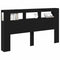 vidaXL LED Headboard Black oak 180 x 18.5 x 103.5 cm Engineered wood
