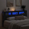 vidaXL LED Headboard Black oak 200 x 18.5 x 103.5 cm Engineered wood