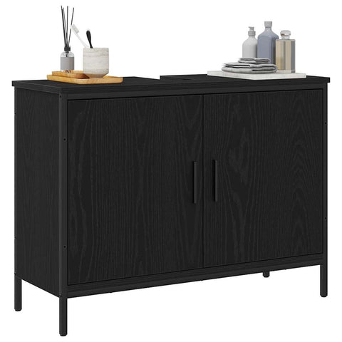 vidaXL Bathroom Sink Cabinet Black oak 80 x 30 x 60 cm Engineered Wood