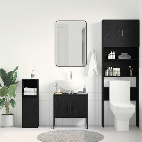 vidaXL Bathroom Sink Cabinet Black oak 60 x 30 x 60 cm Engineered Wood