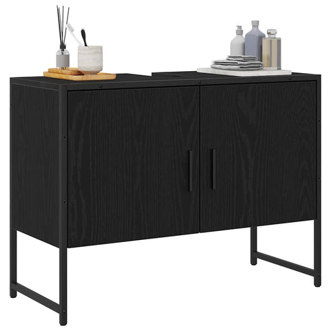 vidaXL Bathroom Sink Cabinet Black oak 80 x 30 x 60 cm Engineered Wood