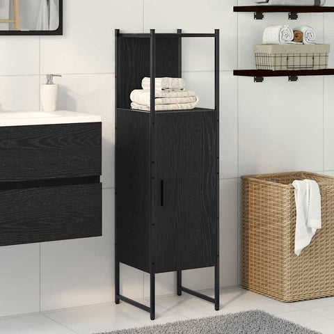 vidaXL Bathroom Cabinet Black oak 33 x 33 x 120.5 cm Engineered Wood