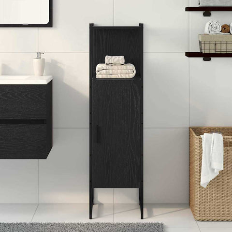 vidaXL Bathroom Cabinet Black oak 33 x 33 x 120.5 cm Engineered Wood