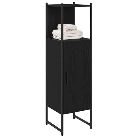 vidaXL Bathroom Cabinet Black oak 33 x 33 x 120.5 cm Engineered Wood