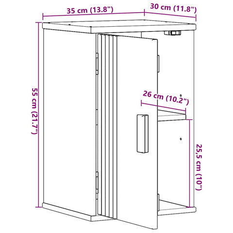 vidaXL Bathroom Cabinet Olden Brown 35 x 30 x 55 cm Solid Pine wood