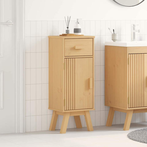 vidaXL Bathroom Cabinet Olden Brown 35 x 30 x 90 cm Solid Pine wood