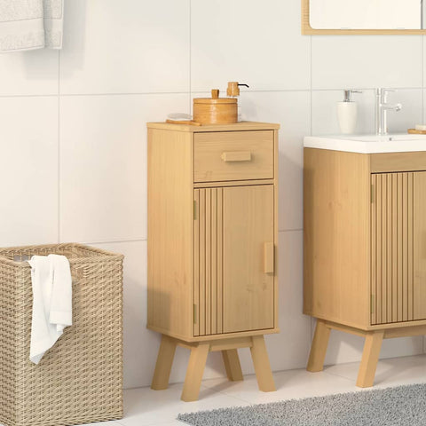 vidaXL Bathroom Cabinet Olden Brown 35 x 30 x 90 cm Solid Pine wood