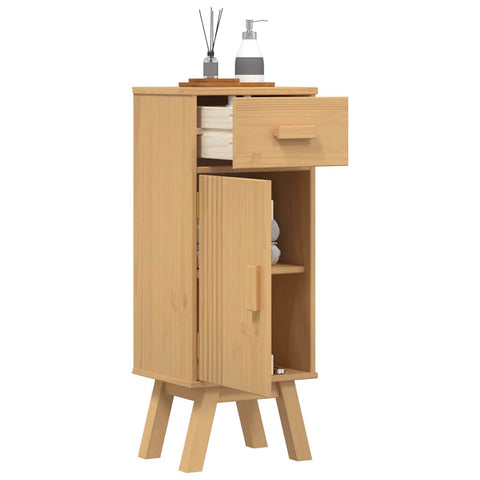 vidaXL Bathroom Cabinet Olden Brown 35 x 30 x 90 cm Solid Pine wood