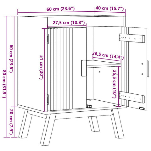 vidaXL Sink Base Cabinet with Shelf Olden Brown 114 x 43 x 73.5 cm