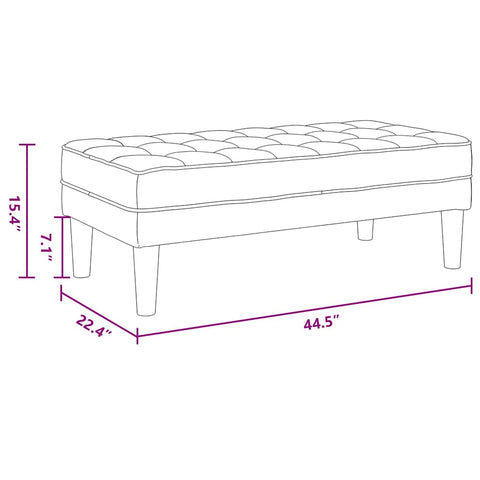 vidaXL Bench Light grey 113 x 57 x 39 cm Velvet