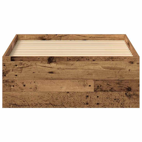 vidaXL Bed Frame without Mattress Old Wood 75x190 cm Engineered Wood