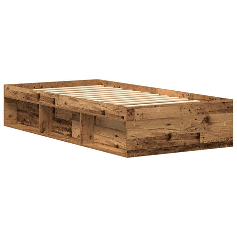 vidaXL Bed Frame without Mattress Old Wood 75x190 cm Engineered Wood