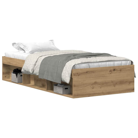 vidaXL Bed Frame without Mattress Artisan Oak 75x190 cm Engineered Wood