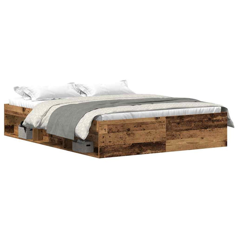 vidaXL Bed Frame without Mattress Old Wood 150x200 cm Engineered Wood