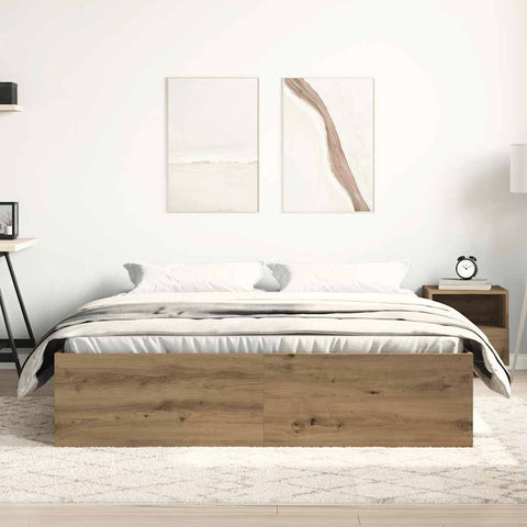 vidaXL Bed Frame without Mattress Artisan Oak 150x200 cm Engineered Wood