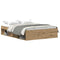 vidaXL Bed Frame without Mattress Artisan Oak 135x190 cm Engineered Wood