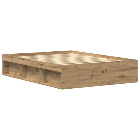 vidaXL Bed Frame without Mattress Artisan Oak 135x190 cm Engineered Wood