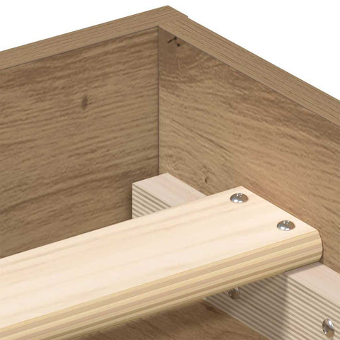 vidaXL Bed Frame without Mattress Artisan Oak 135x190 cm Engineered Wood