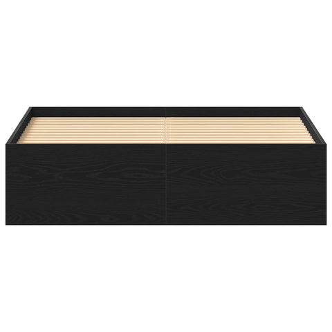 vidaXL Bed Frame without Mattress Black Oak 135x190 cm Engineered Wood